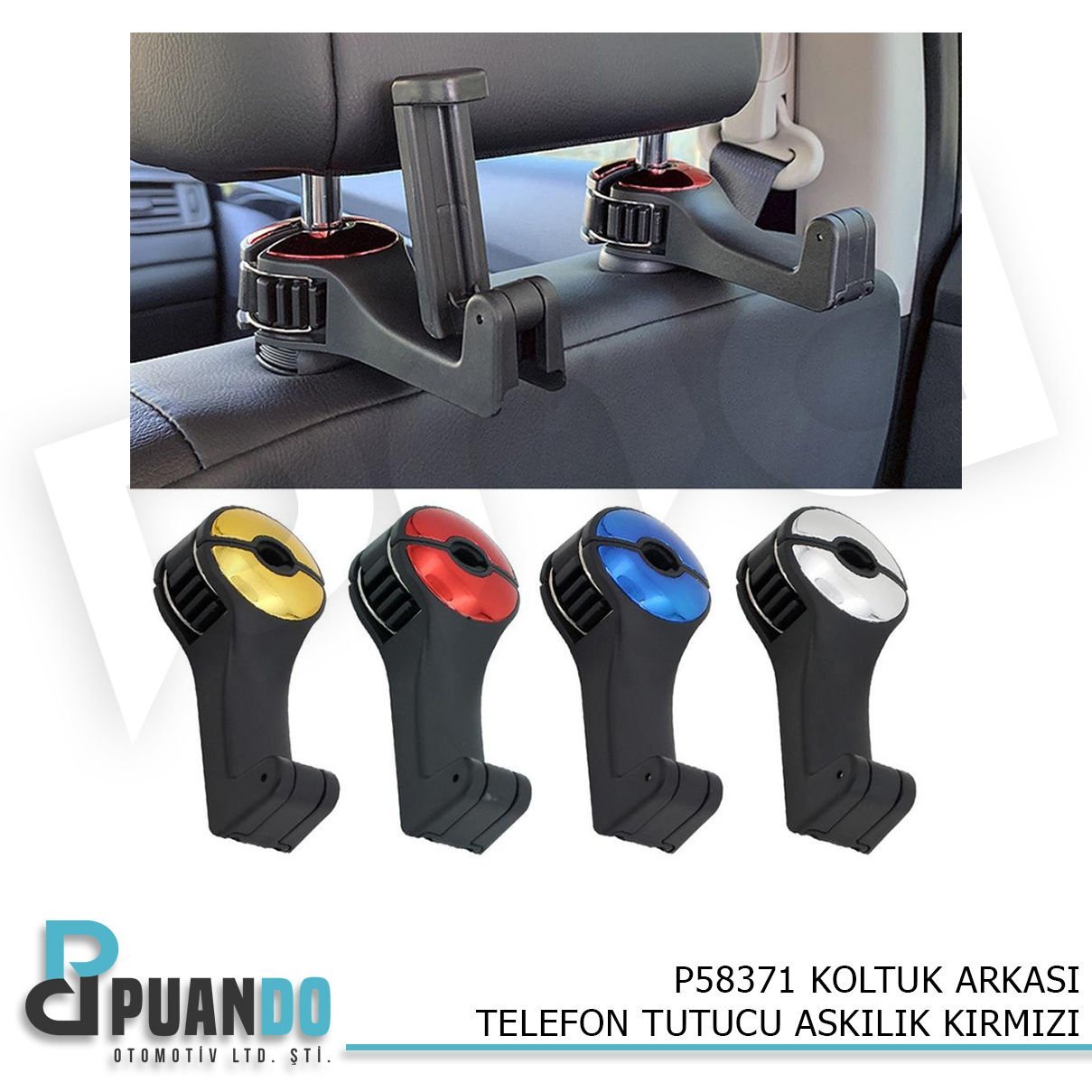 KOLTUK ARKASI TELEFON TUTUCU ASKILIK KIRMIZI