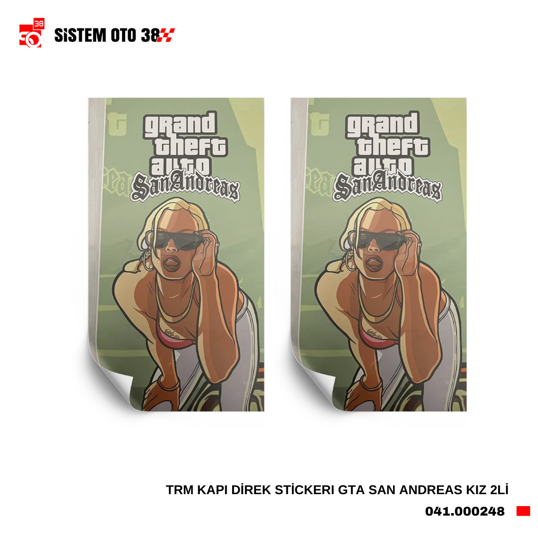 TRM KAPI DİREK STİCKERI GTA SAN ANDREAS KIZ 2Lİ | | STİCKER ÇEŞİTLERİ
