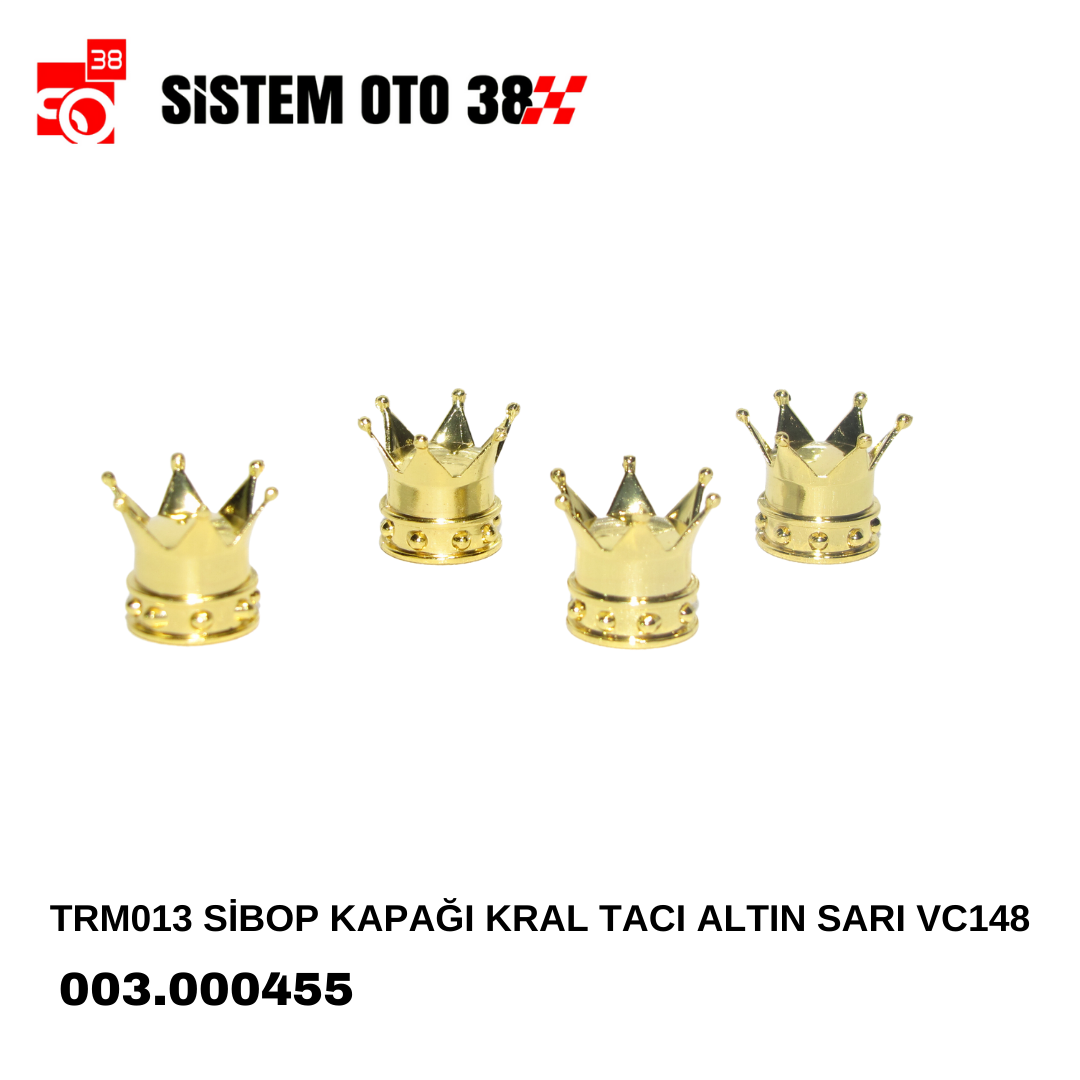 TRM013 SİBOP KAPAĞI KRAL TACI ALTIN SARI VC148 | | ARAÇ DIŞI AKSESUARLAR