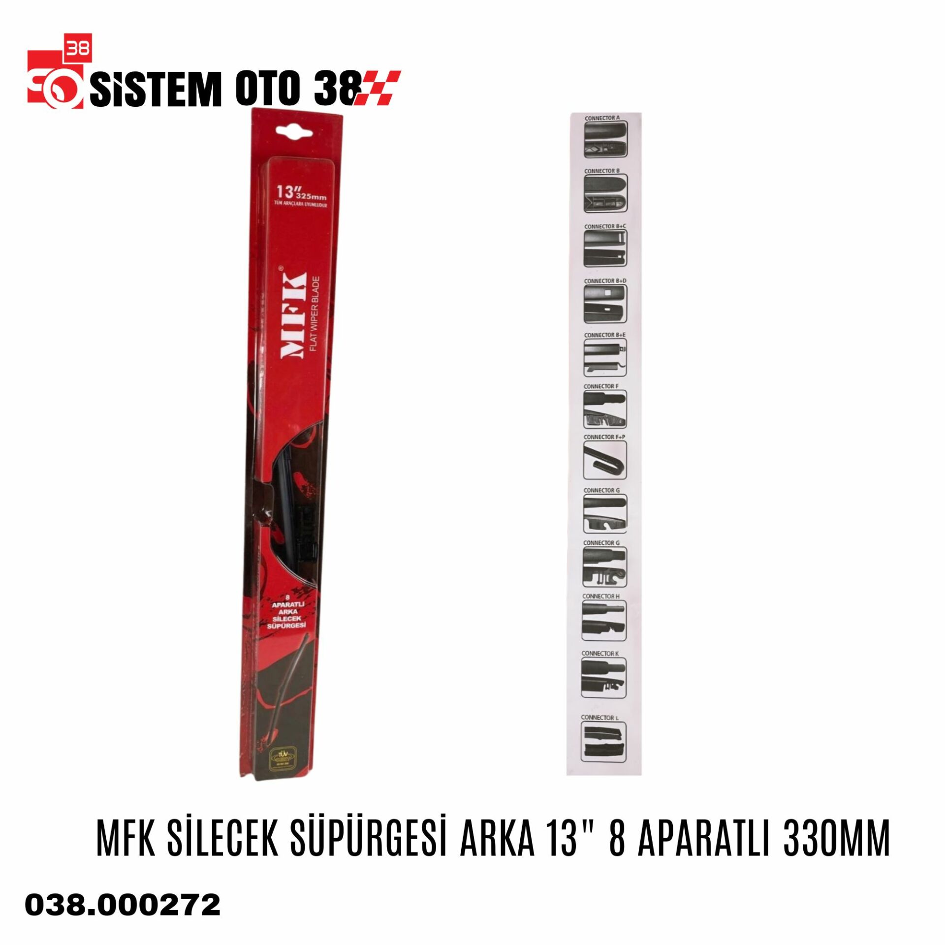 MFK SİLECEK SÜPÜRGESİ ARKA 13'' 8 APARATLI 330MM | | SİLECEKLER