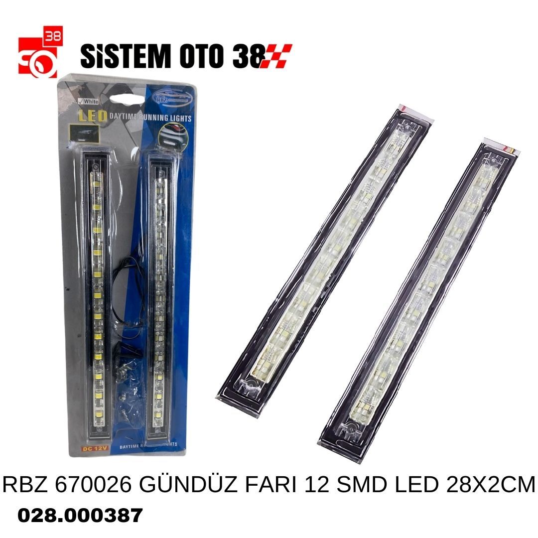 RBZ 670026 GÜNDÜZ FARI 12 SMD LED 28X2CM | | LED AYDINLATMA GRUBU