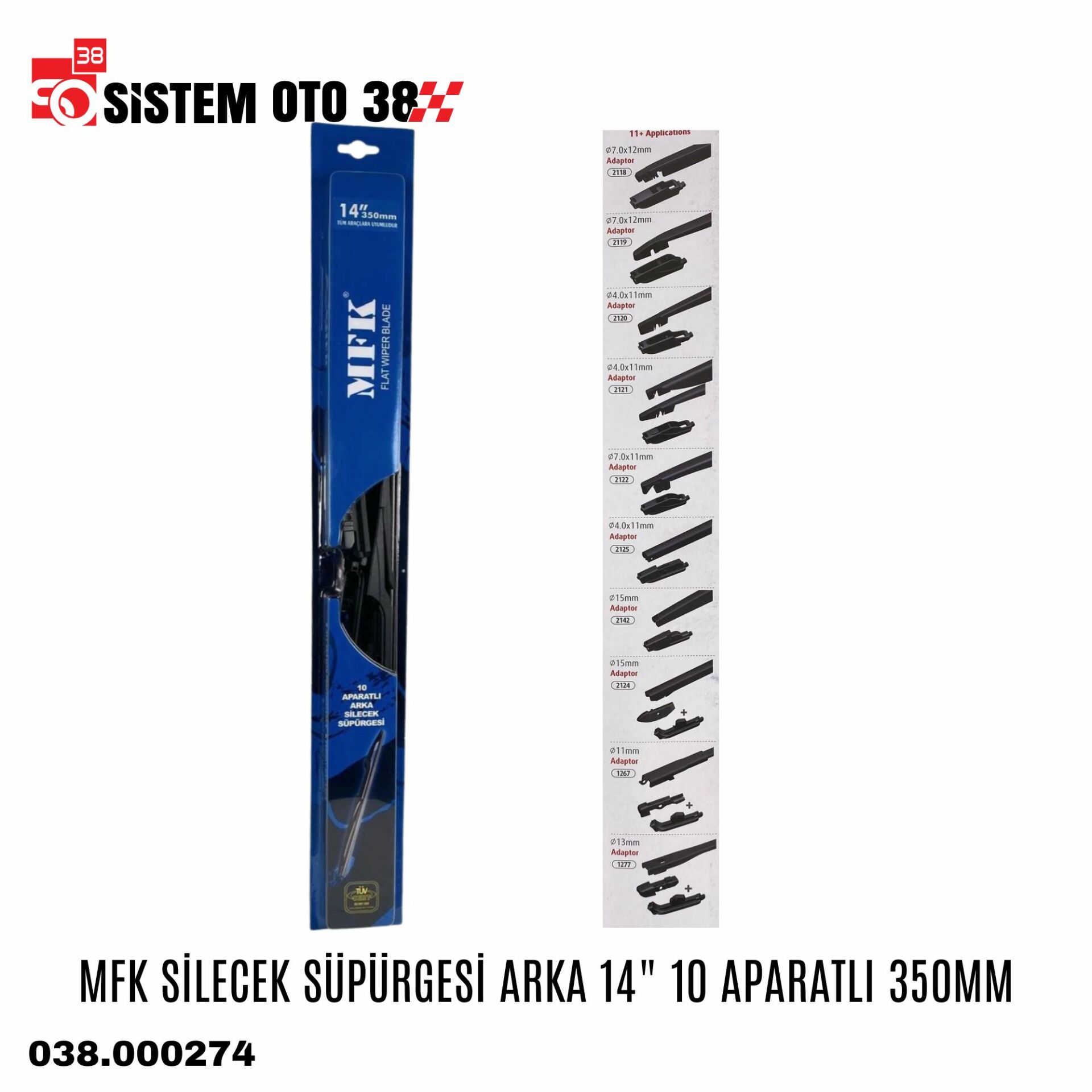 MFK SİLECEK SÜPÜRGESİ ARKA 14'' 10 APARATLI 350MM | | SİLECEKLER