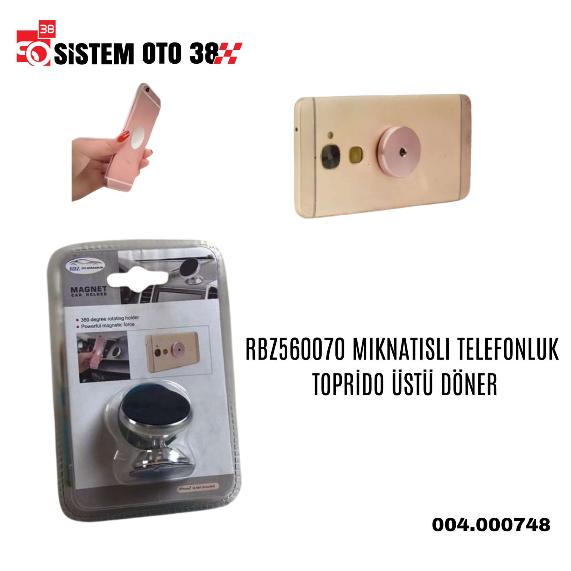 RBZ560070 MIKNATISLI TELEFONLUK TOPRİDO ÜSTÜ DÖNER | | ARAÇ İÇİ AKSESUARLAR