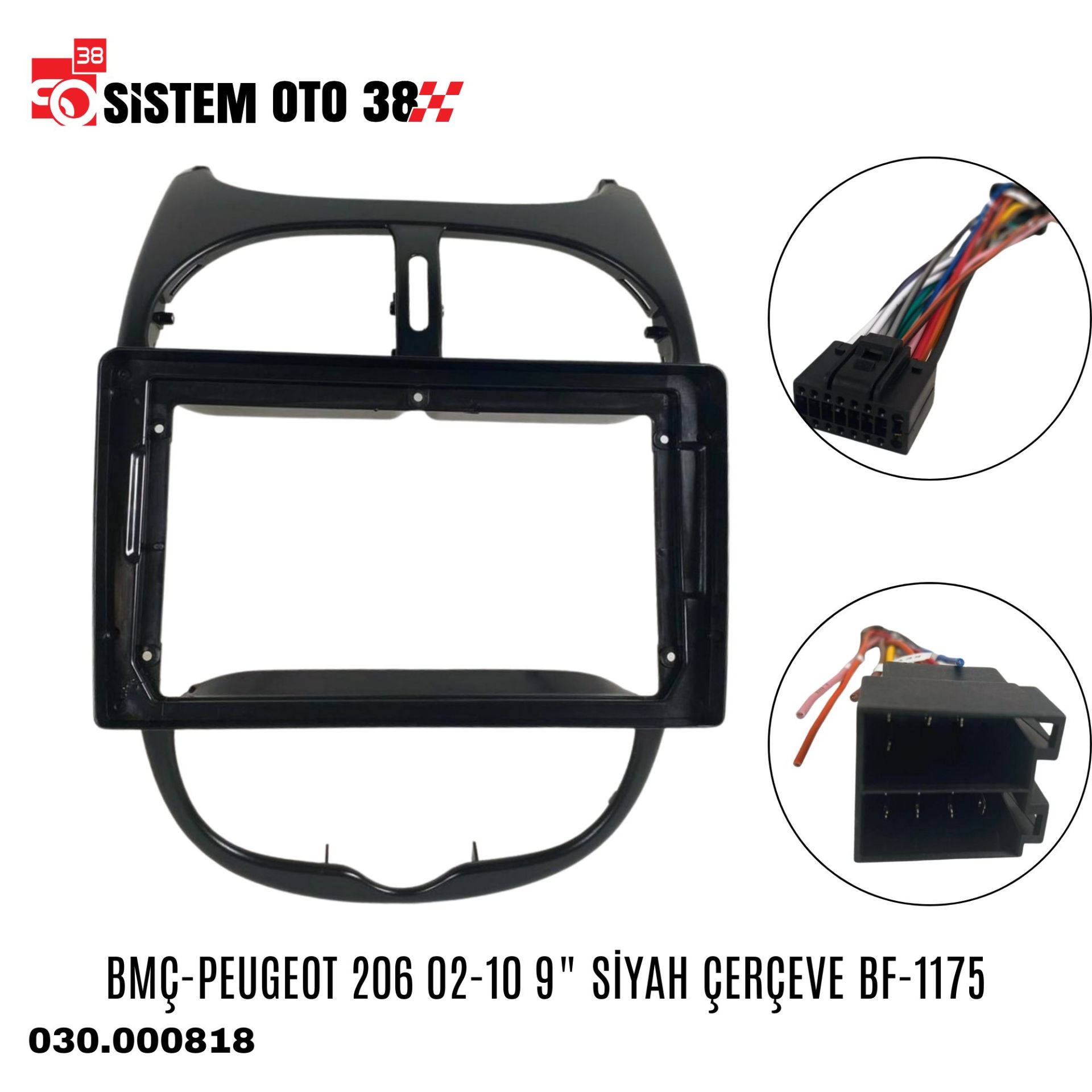 BMÇ-PEUGEOT 206 02-10 9'' SİYAH ÇERÇEVE BF-1175 | | MULTİMEDYALAR