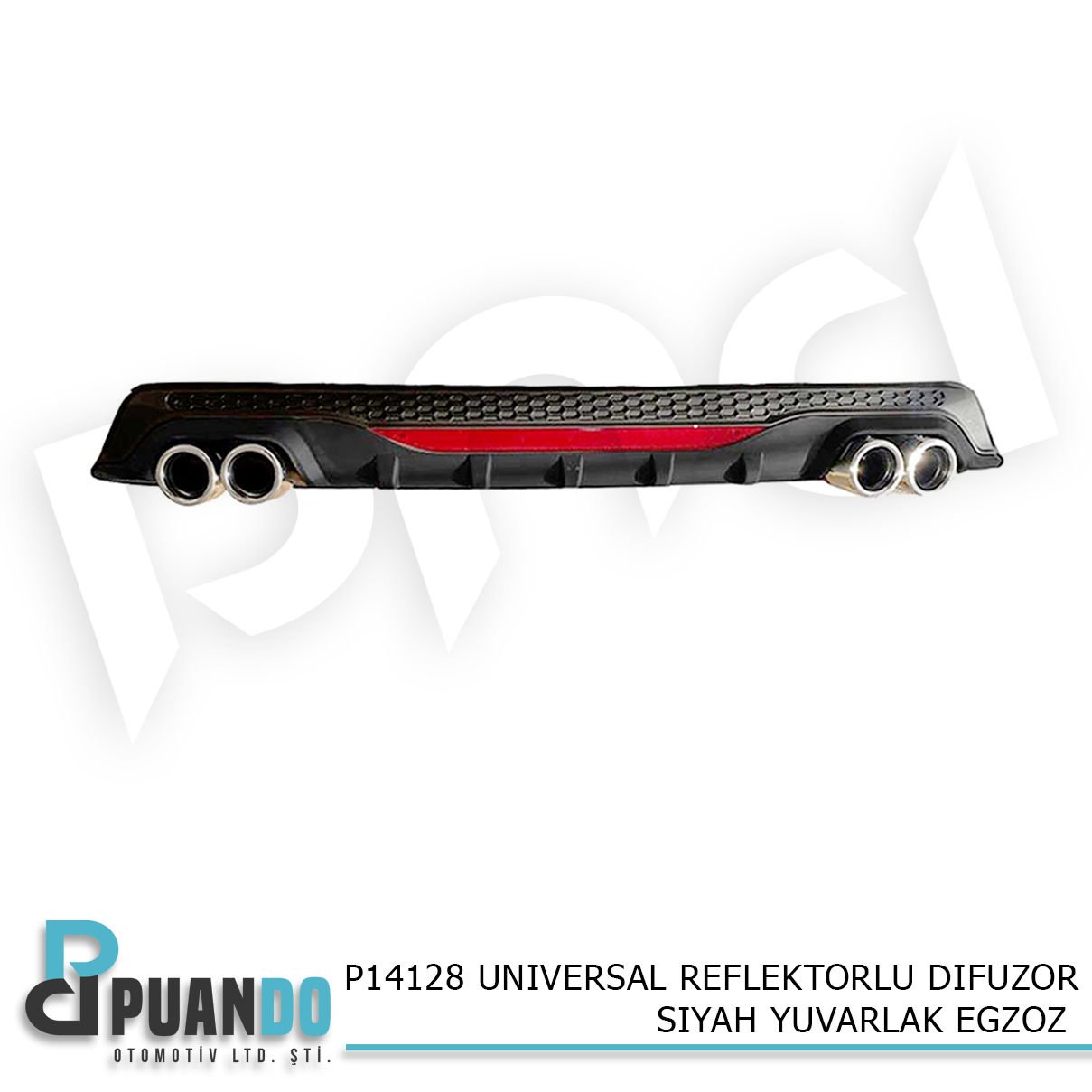 UNIVERSAL REFLEKTORLU DIFUZOR SIYAH YUVARLAK EGZOZ