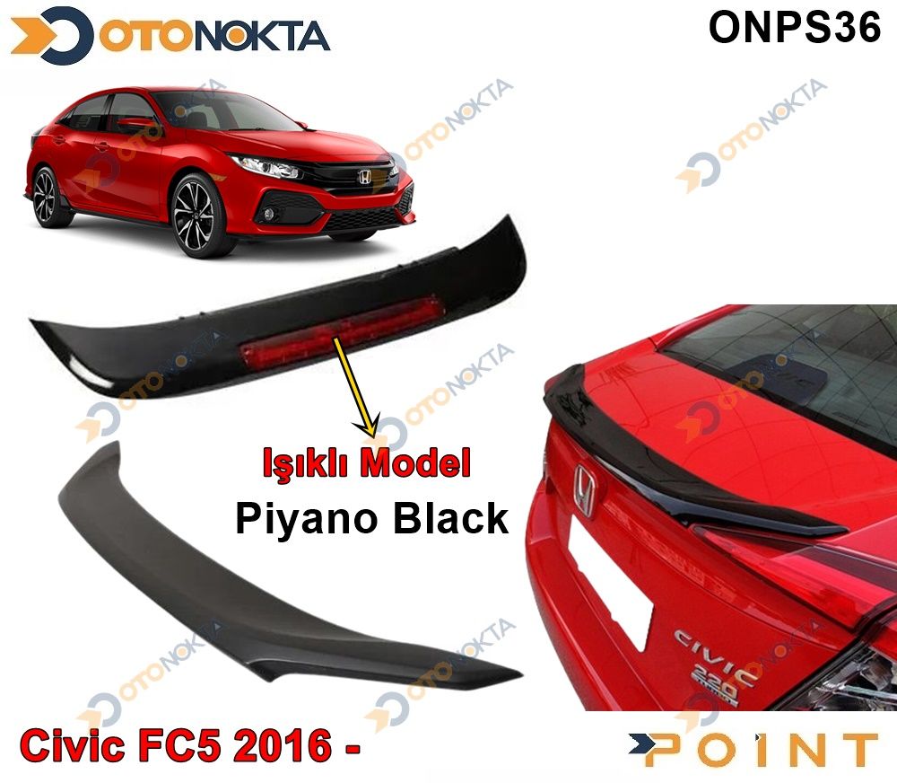 SPOYLER ANATOMI PIYANO SIYAH ISIKLI CIVIC 16 POINT
