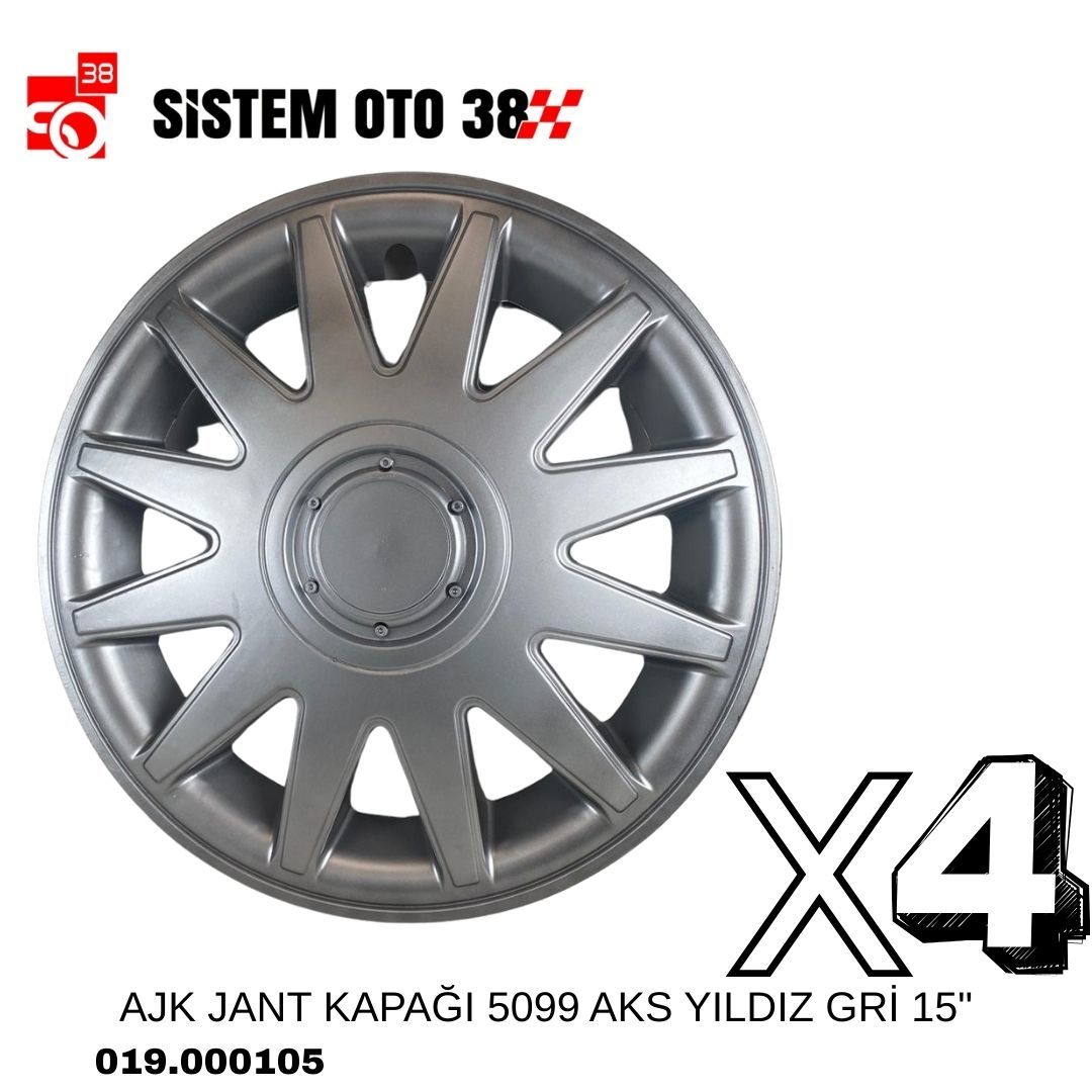 AJK JANT KAPAĞI 5099 AKS YILDIZ GRİ 15'' | | JANT KAPAKLARI