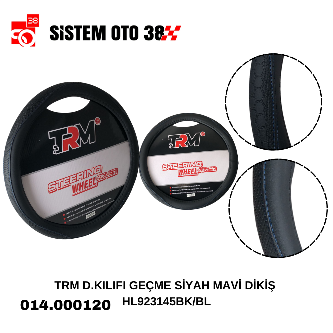 TRM D.KILIFI GEÇME SİYAH MAVİ DİKİŞ HL923145BK/BL | | DİREKSİYON KILIFLARI