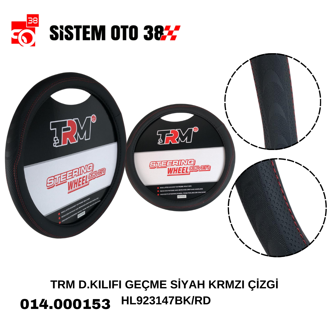 TRM D.KILIFI GEÇME SİYAH KRMZI ÇİZGİ HL923147BK/RD | | DİREKSİYON KILIFLARI