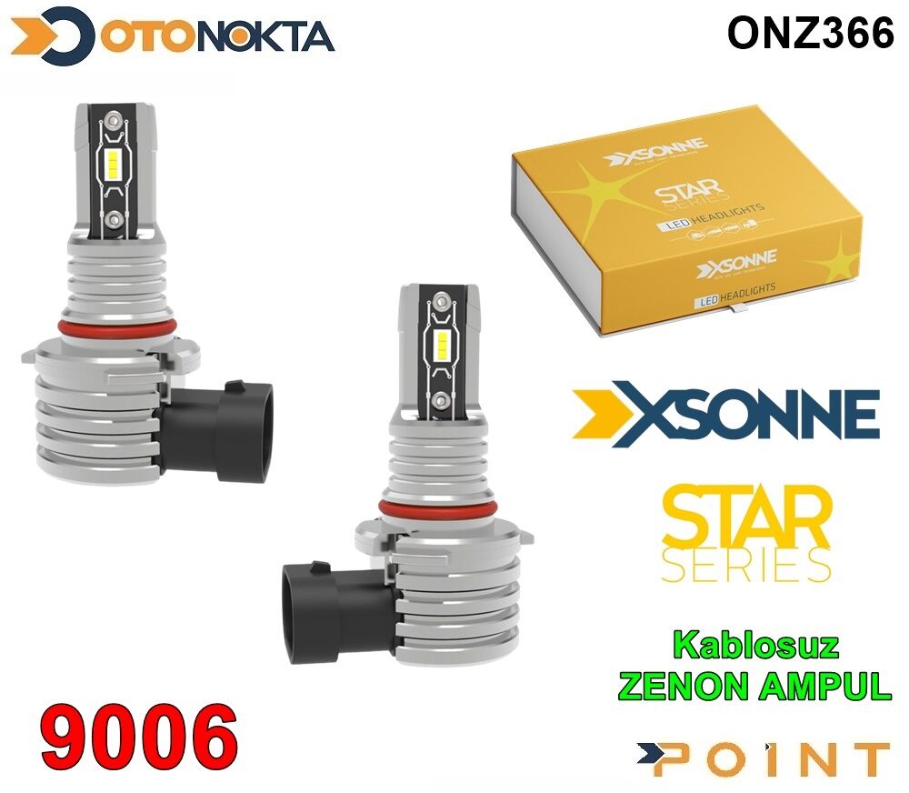ZENON LED 9006 12V STAR SERI KABLOSUZ XSONNE POINT