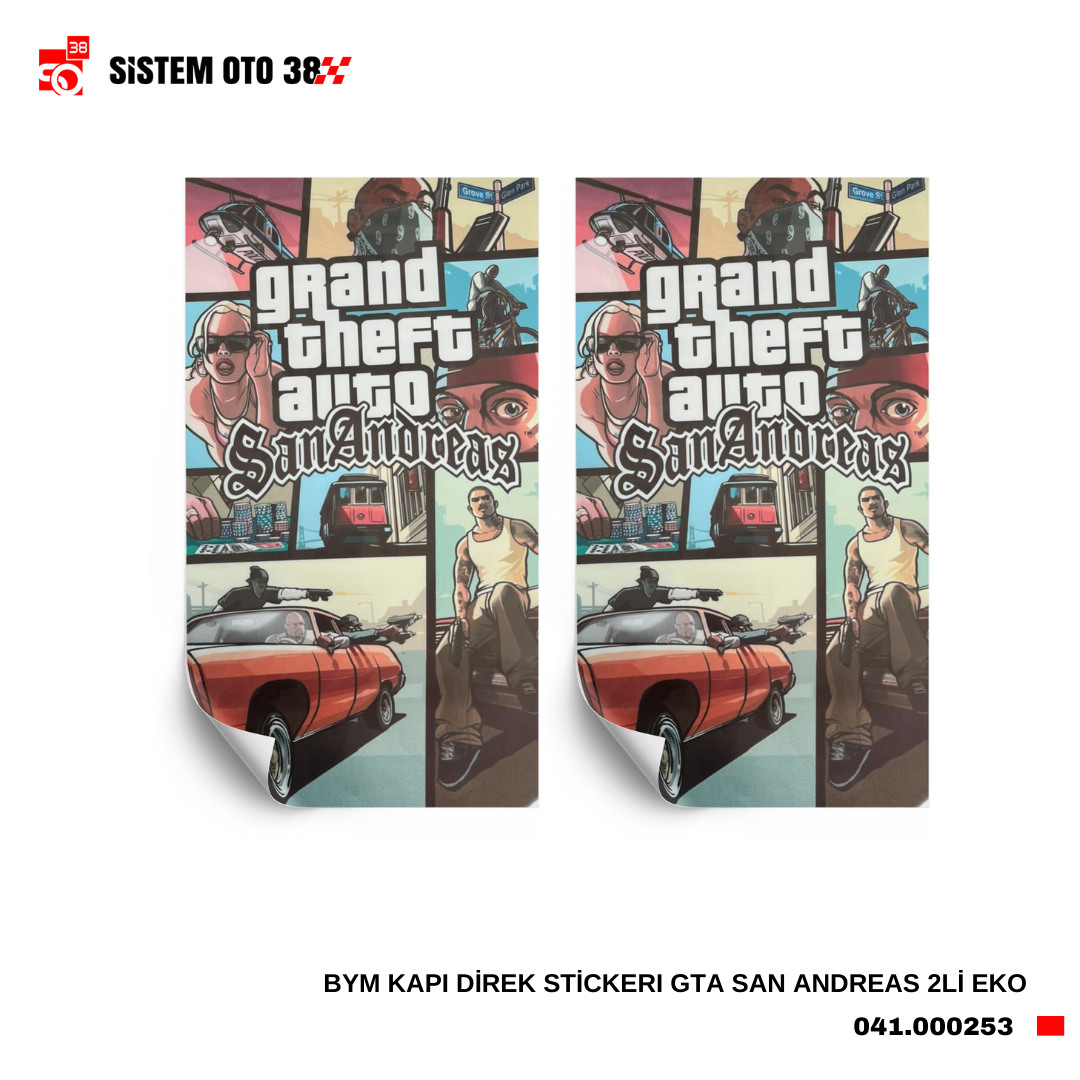 BYM KAPI DİREK STİCKERI GTA SAN ANDREAS 2Lİ EKO | | STİCKER ÇEŞİTLERİ