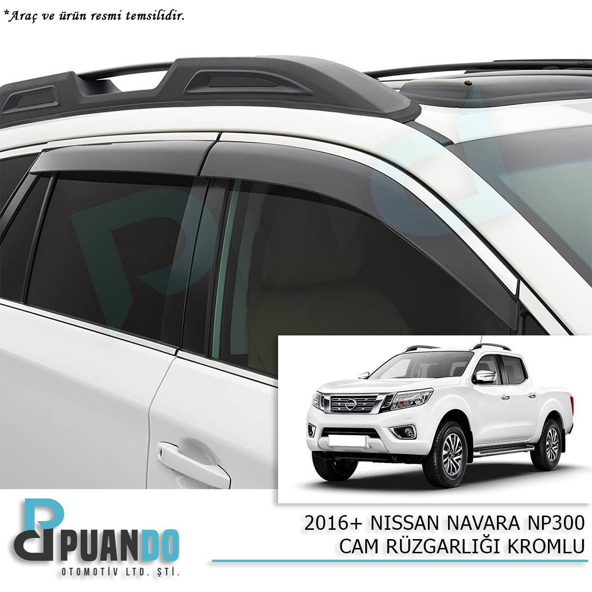 2016+ NISSAN NAVARA NP300 CAM RUZGARLIGI KROMLU