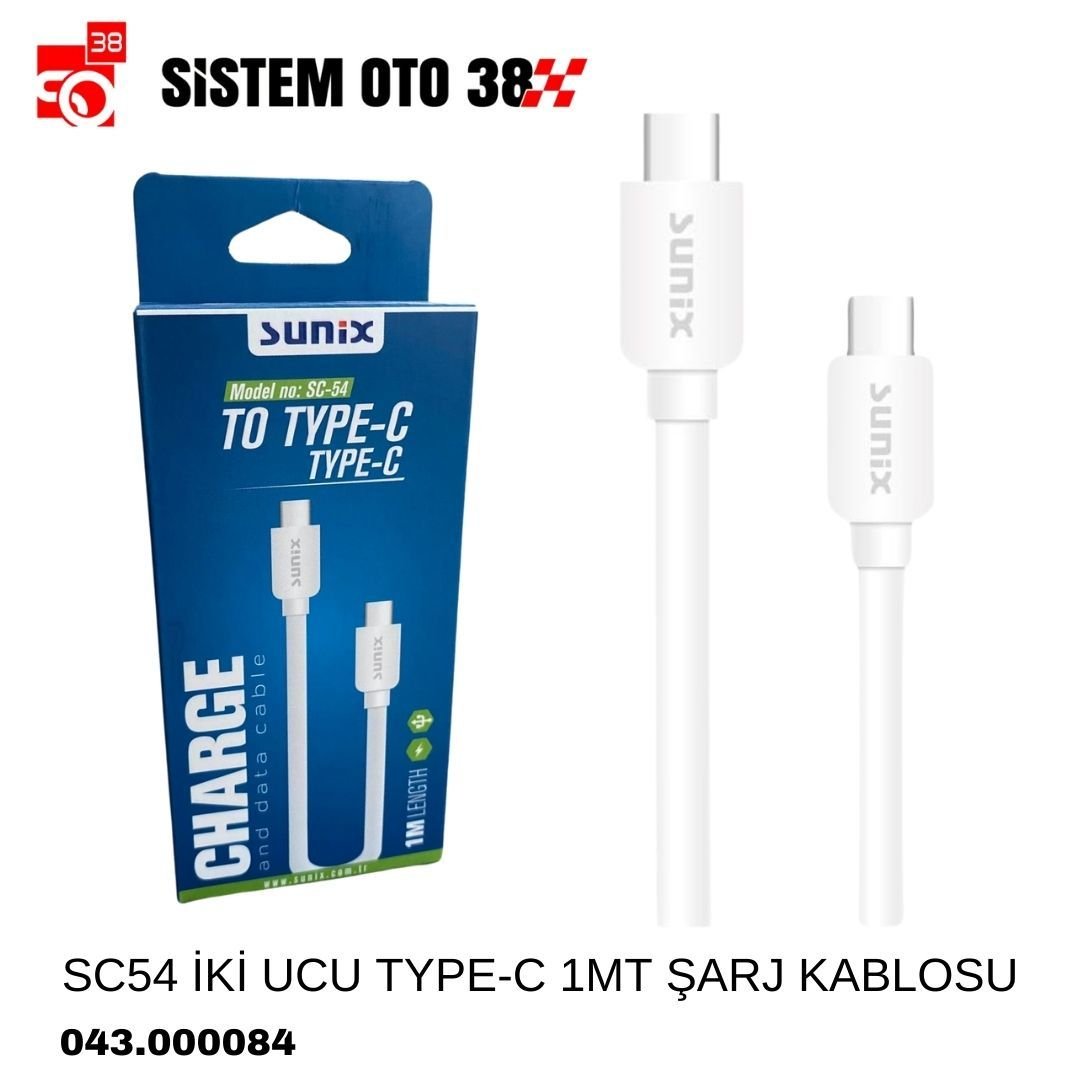 SC54 İKİ UCU TYPE-C 1MT ŞARJ KABLOSU | | ŞARJ ALETİ VE AUX KABLO