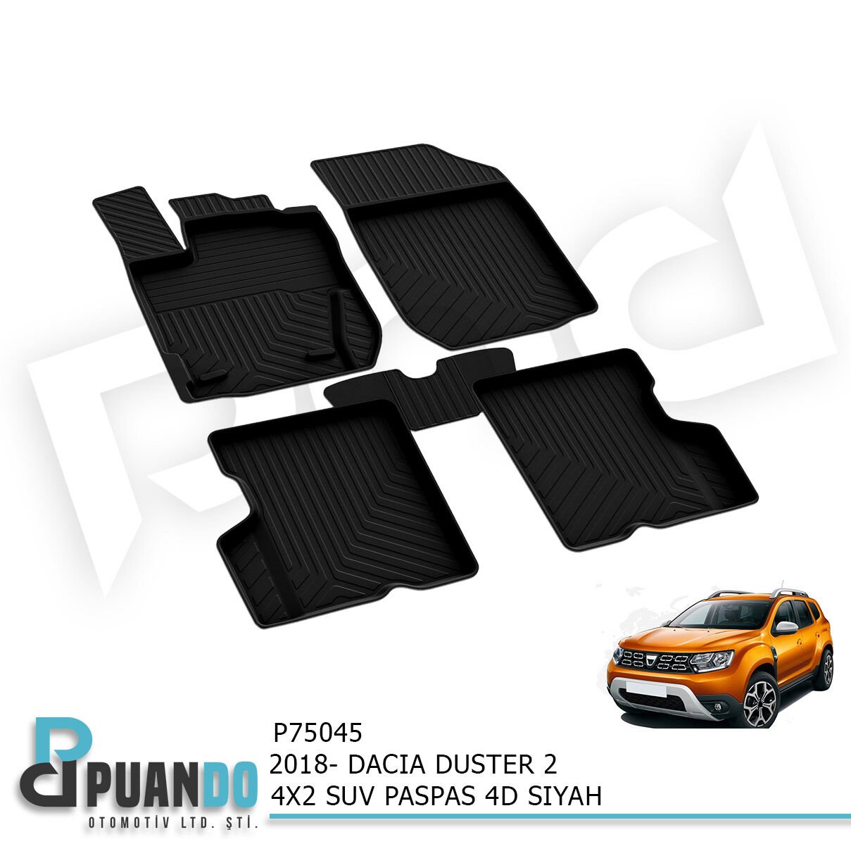 2018- DACIA DUSTER 2 4X2 SUV PASPAS 4D SIYAH