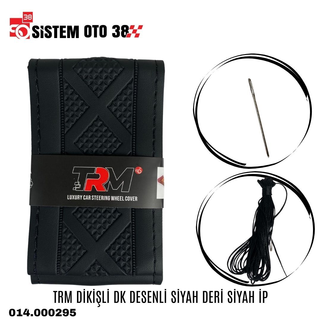 TRM DİKİŞLİ DK DESENLİ SİYAH DERİ SİYAH İP | | DİREKSİYON KILIFLARI