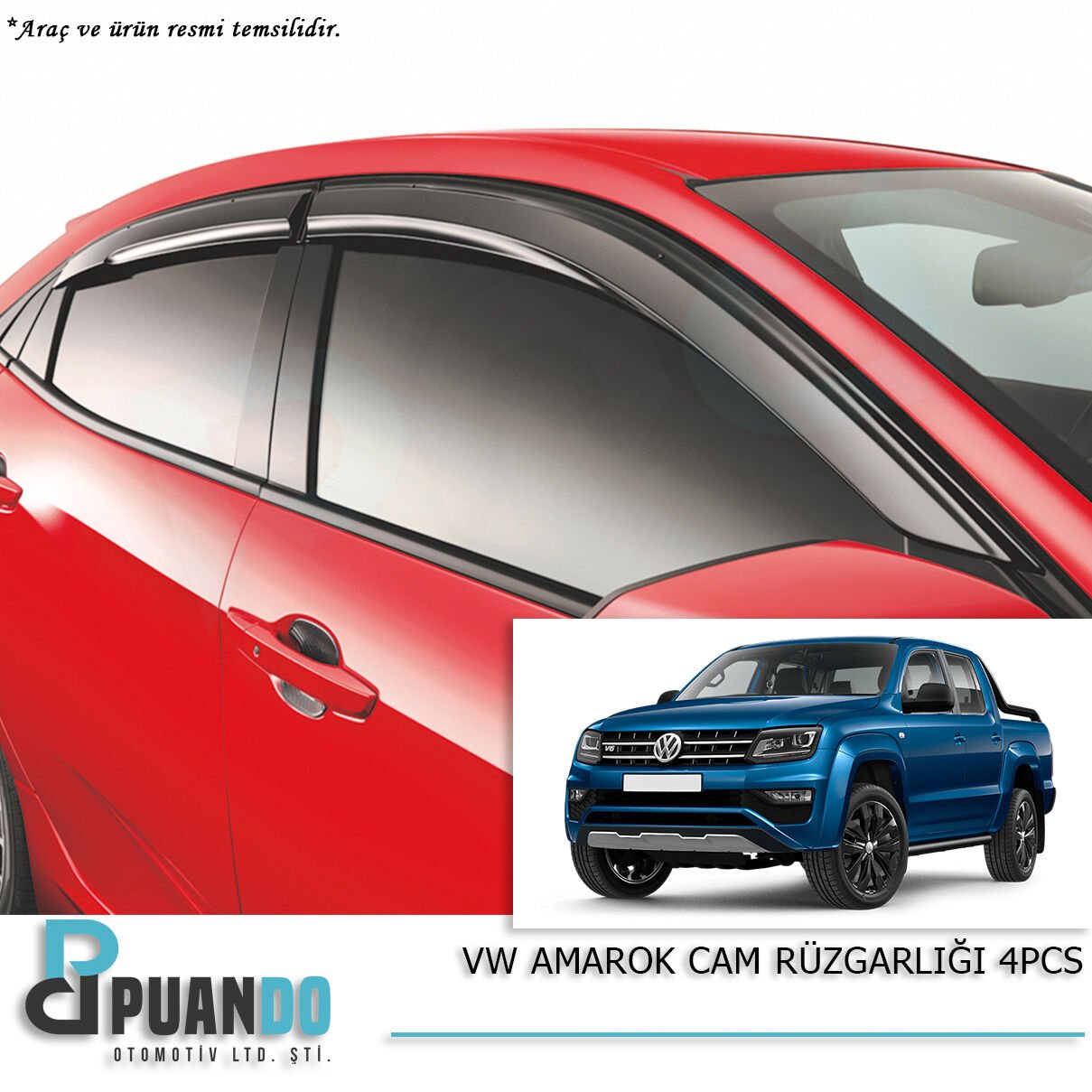 VW AMAROK CAM RUZGARLIGI 4PCS