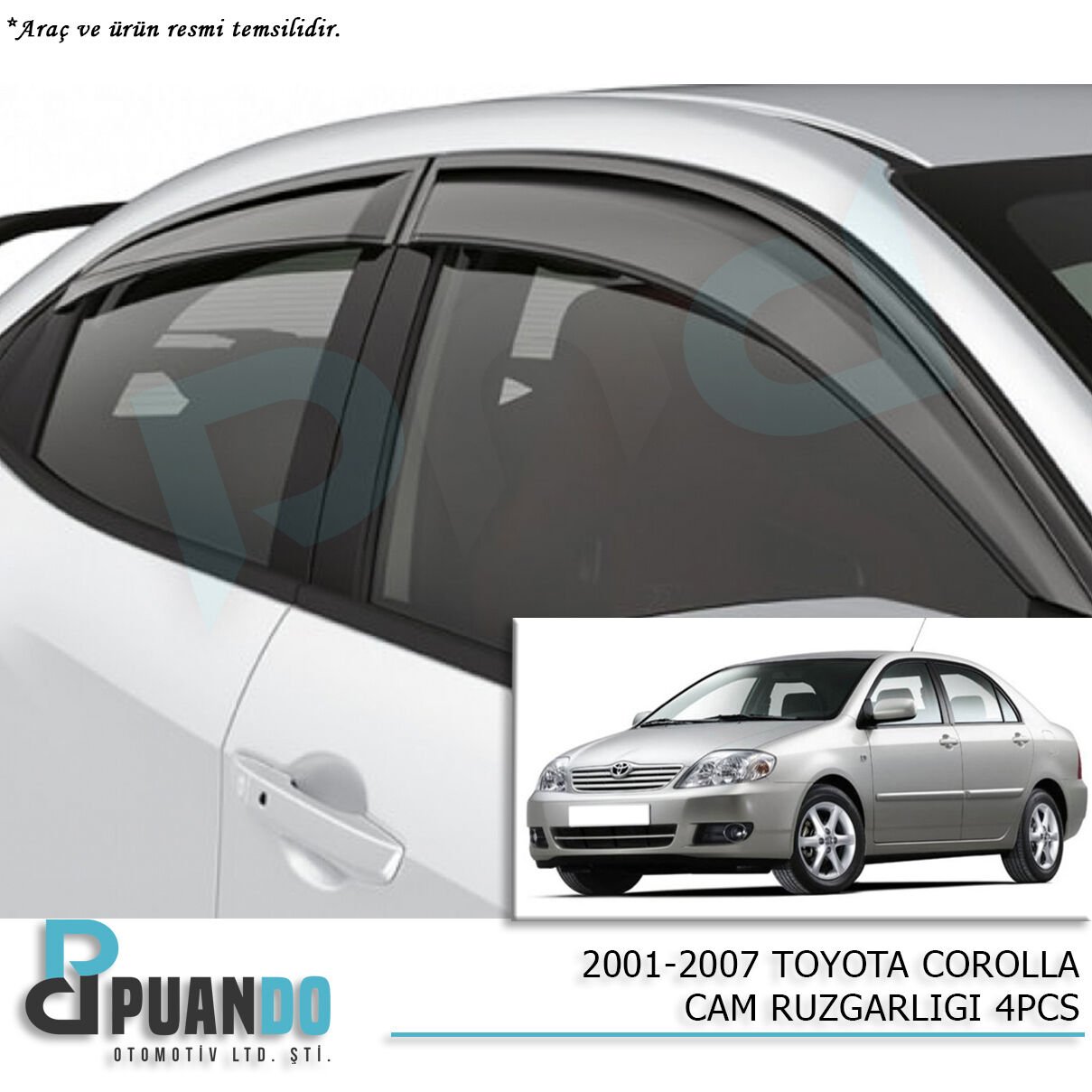 2001-2007 TOYOTA COROLLA CAM RUZGARLIGI 4PCS