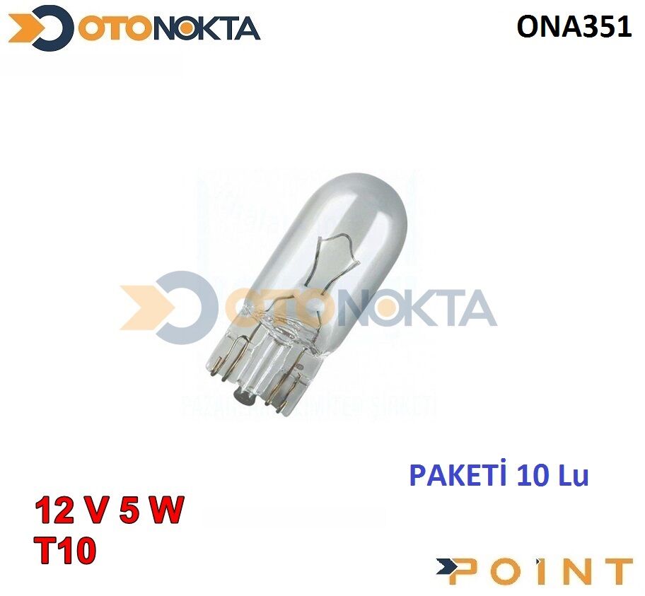 AMPUL T10 BEYAZ EKONOMIK12V 5W 2209