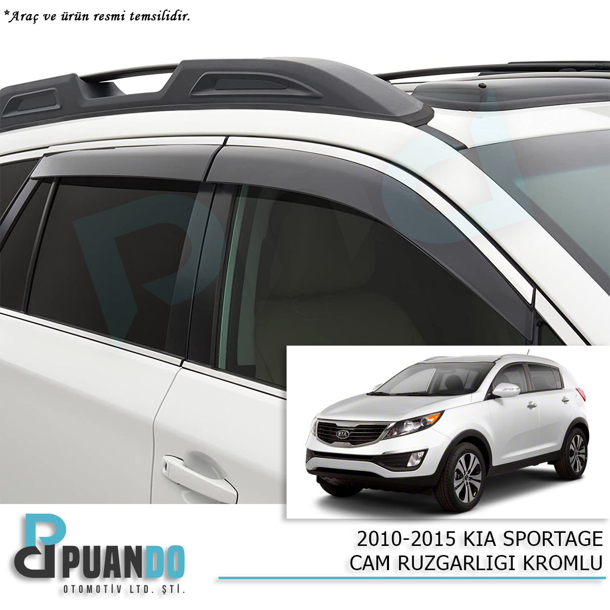 2010-2015 KIA SPORTAGE CAM RUZGARLIGI KROMLU