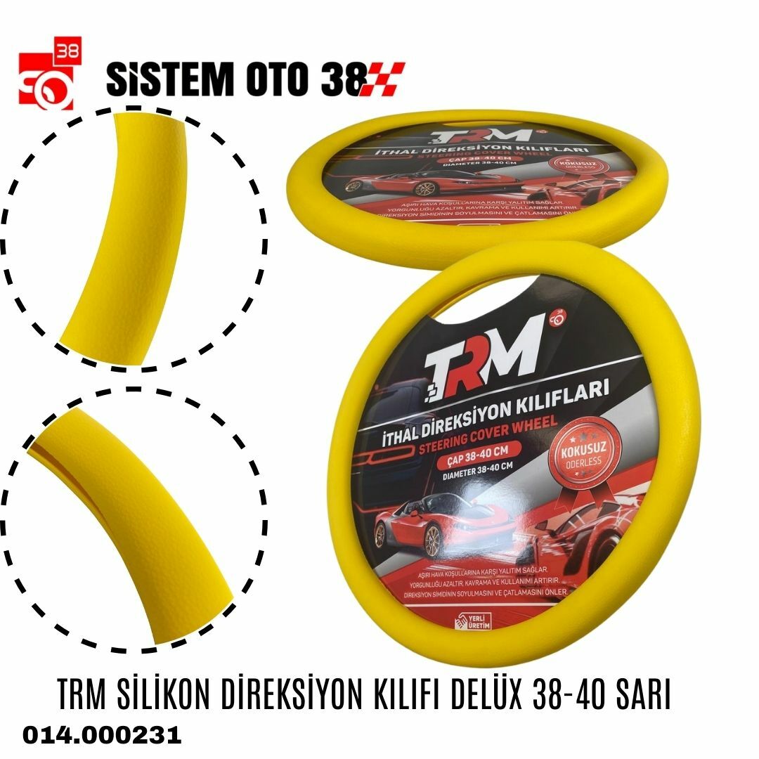 TRM SİLİKON DİREKSİYON KILIFI DELÜX 38-40 SARI | | DİREKSİYON KILIFLARI
