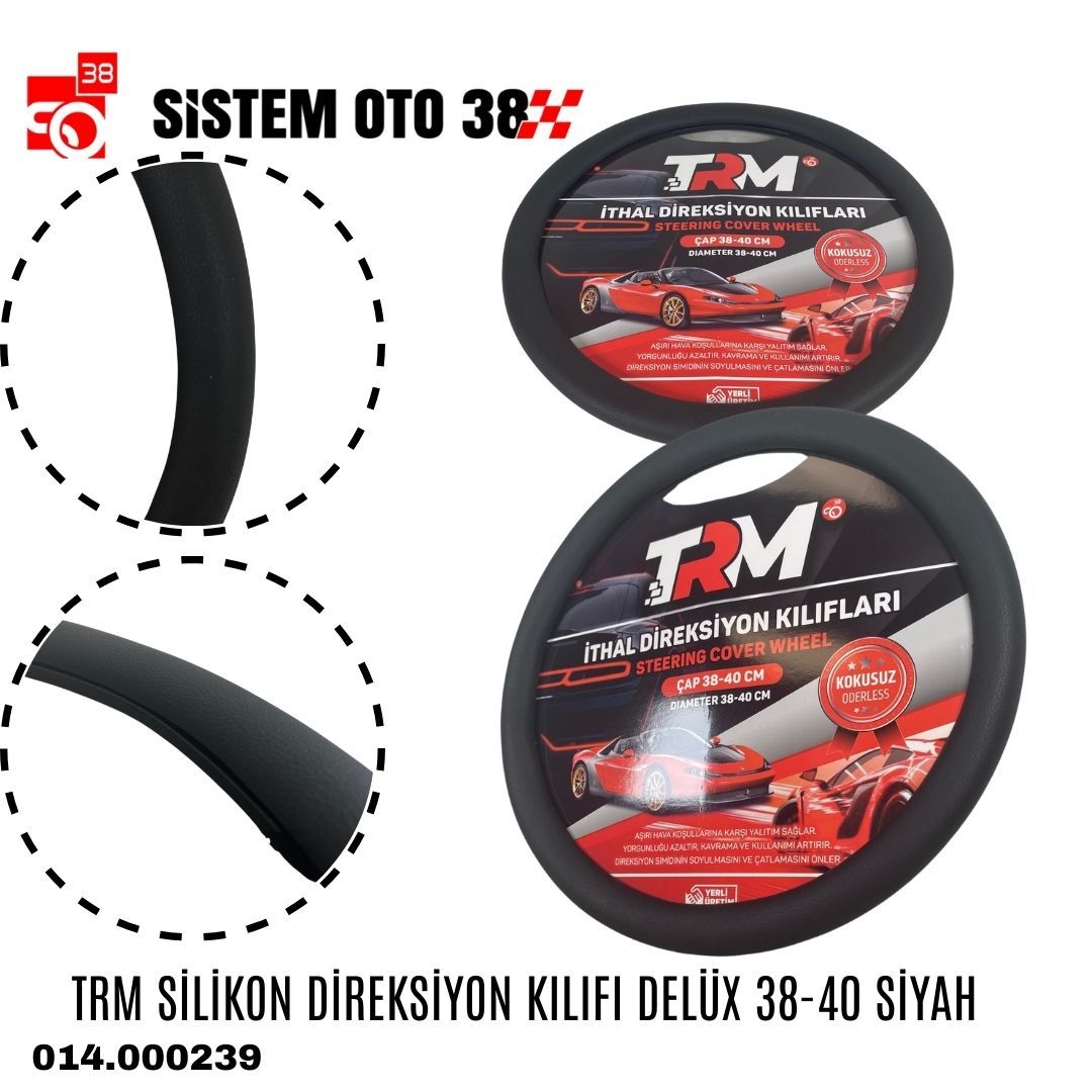 TRM SİLİKON DİREKSİYON KILIFI DELÜX 38-40 SİYAH | | DİREKSİYON KILIFLARI