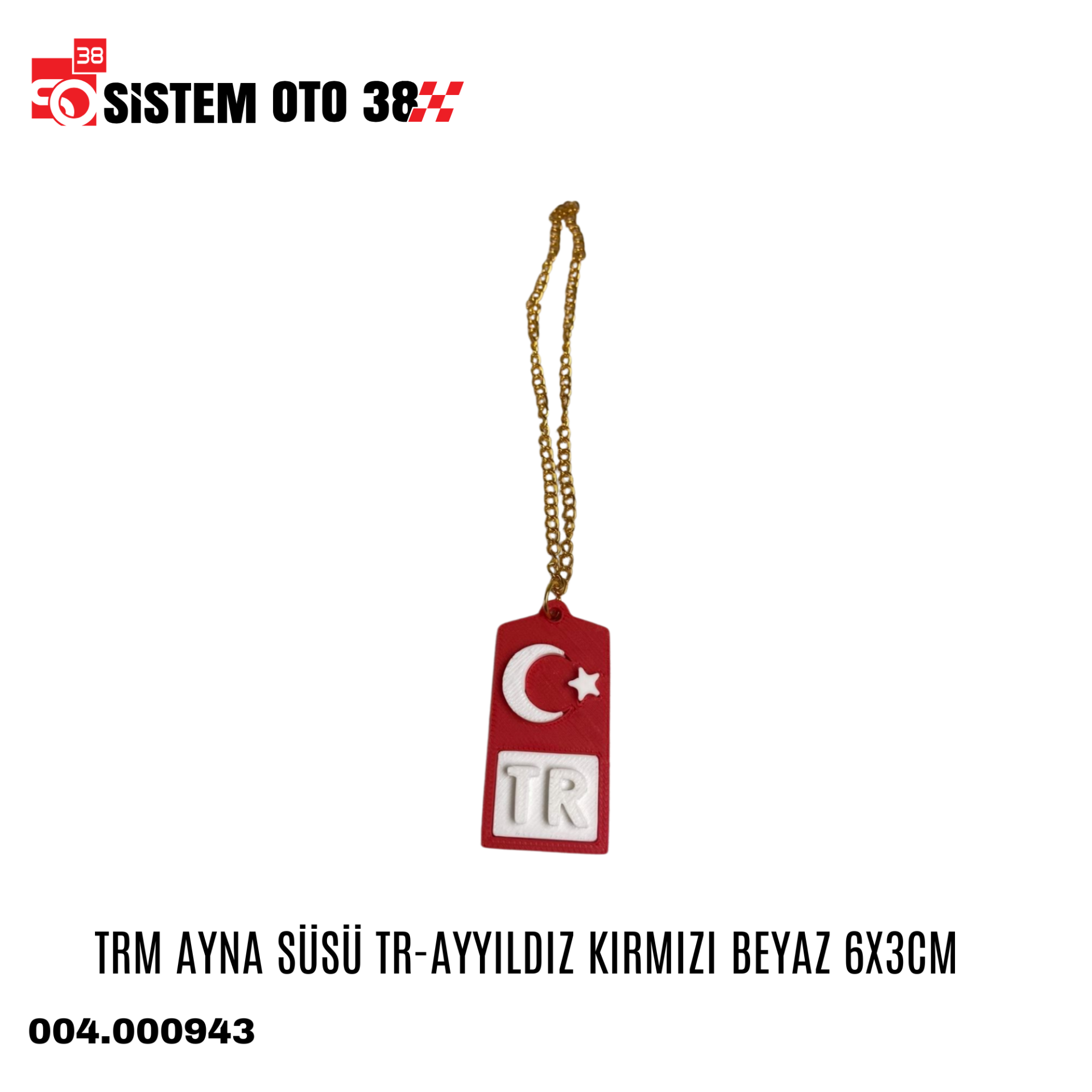 TRM AYNA SÜSÜ TR-AYYILDIZ KIRMIZI BEYAZ 6X3CM | | ARAÇ İÇİ AKSESUARLAR
