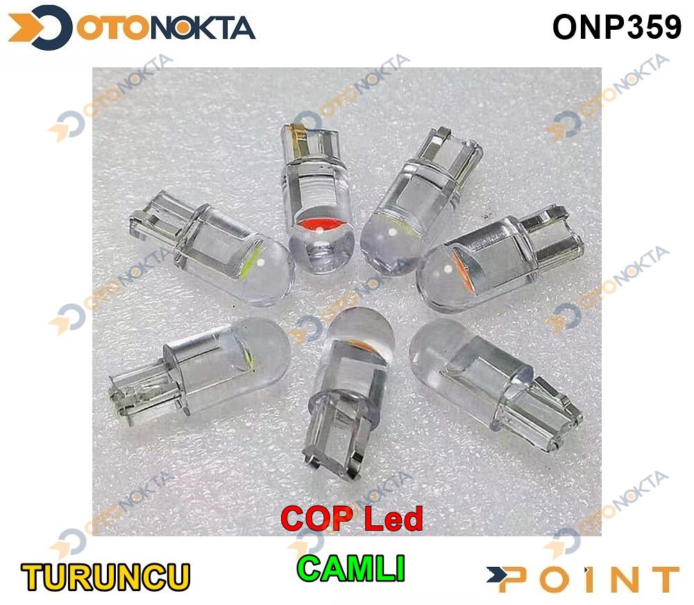PARK AMPULU T10 12V COB LED CAMLI TURUNCU POINT