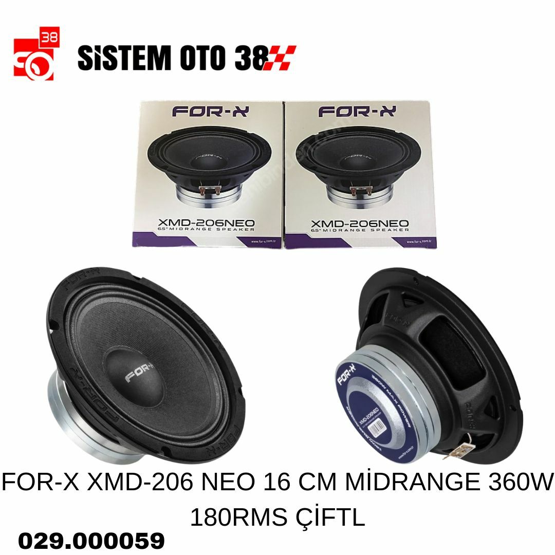 FOR-X XMD-206 NEO 16 CM MİDRANGE 360W 180RMS ÇİFTL | | MİDRANGELER