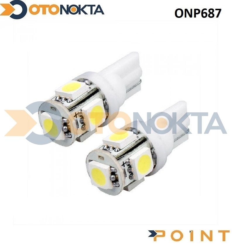 PARK AMPULU EKONOMIK 5 LED BEYAZ T10-05 POINT
