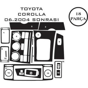 TOYOTA COROLLA 92-97 7 PARÇA SİYAH KAPLAMA | | ARAÇ İÇİ KAPLAMALAR