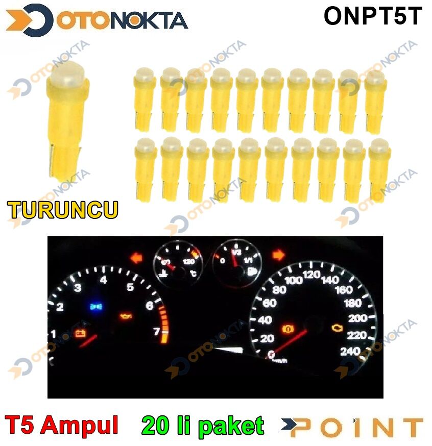AMPUL GOSTERGE LEDLI T5 TURUNCU PAKET 20 LI POINT