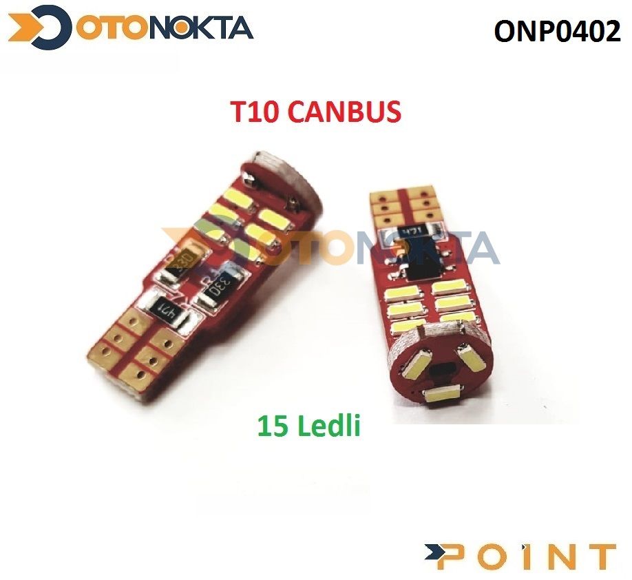 PARK AMPUL DIPSIZ CANBUS BEYAZ 15 LED T10-C312W