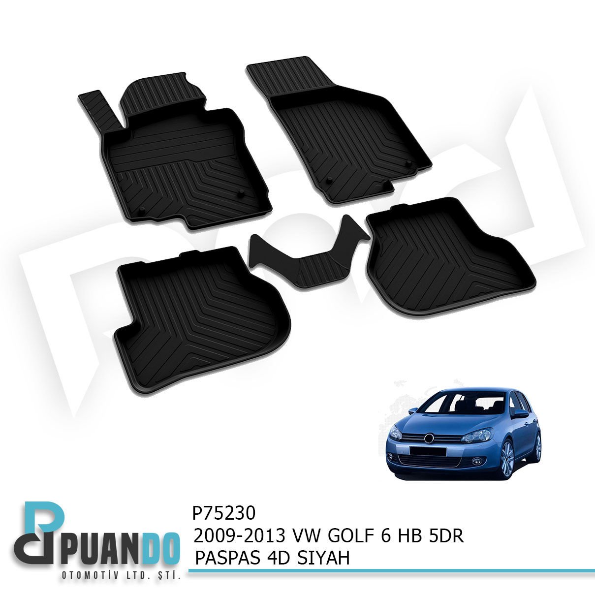 2009-2013 VW GOLF 6 HB 5KP PASPAS 4D SIYAH