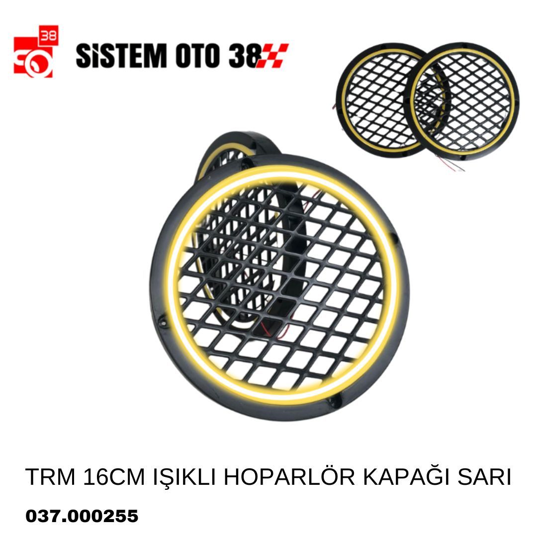 TRM 16CM IŞIKLI HOPARLÖR KAPAĞI SARI | | SES MONTAJ EKİPMANLARI