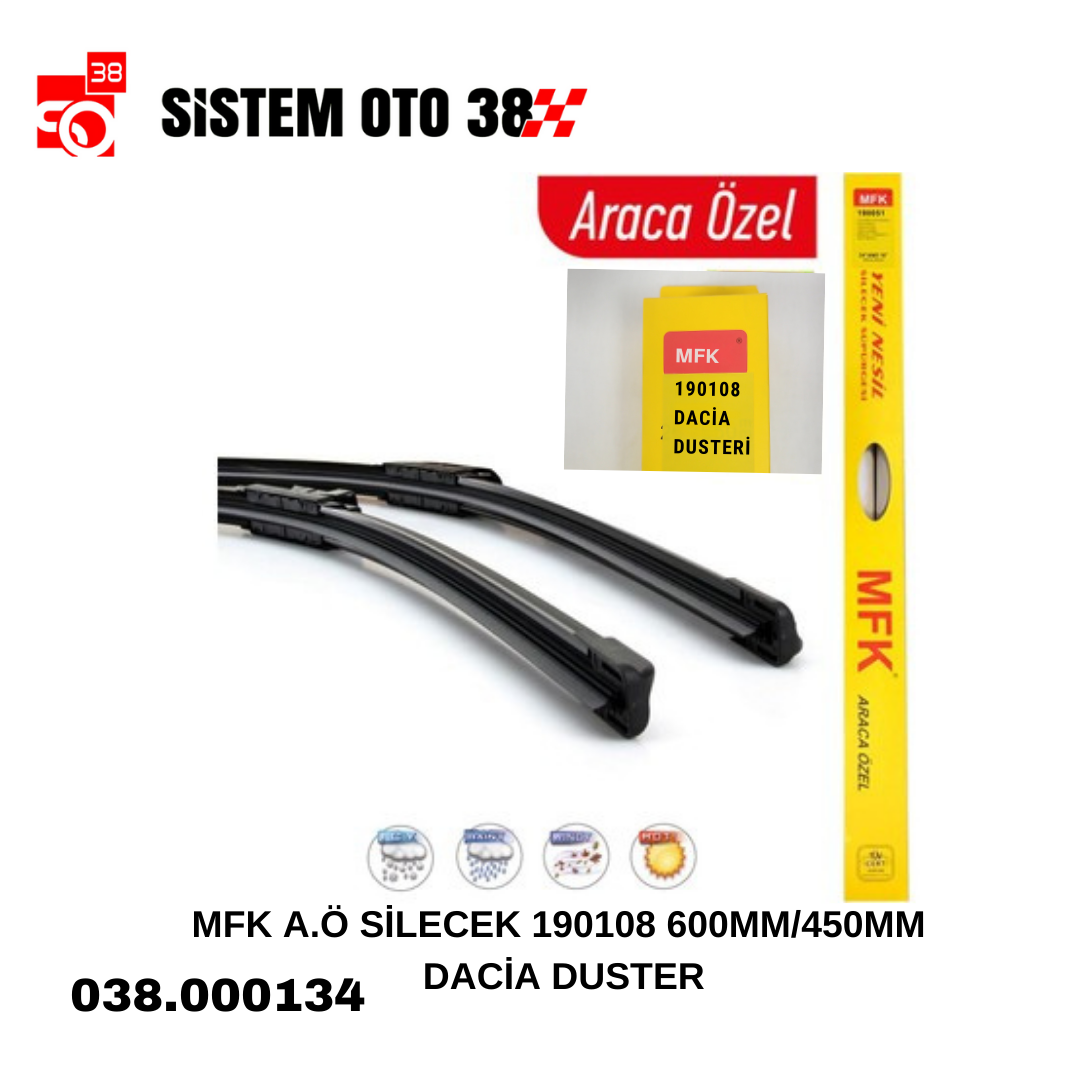 MFK A.Ö SİLECEK 190108 600MM/450MM DACİA DUSTER | | SİLECEKLER