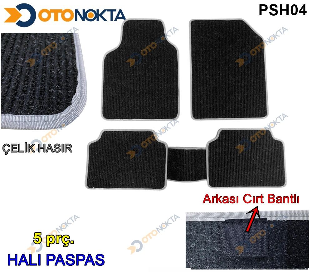PASPAS HALI UNIVERSAL HASIR SIYAH GRI POINT
