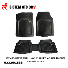 BYM3D-ÜNİVERSAL HAVUZLU HER ARACA UYGUN PASPAS SİY |  | 3D PASPASLAR