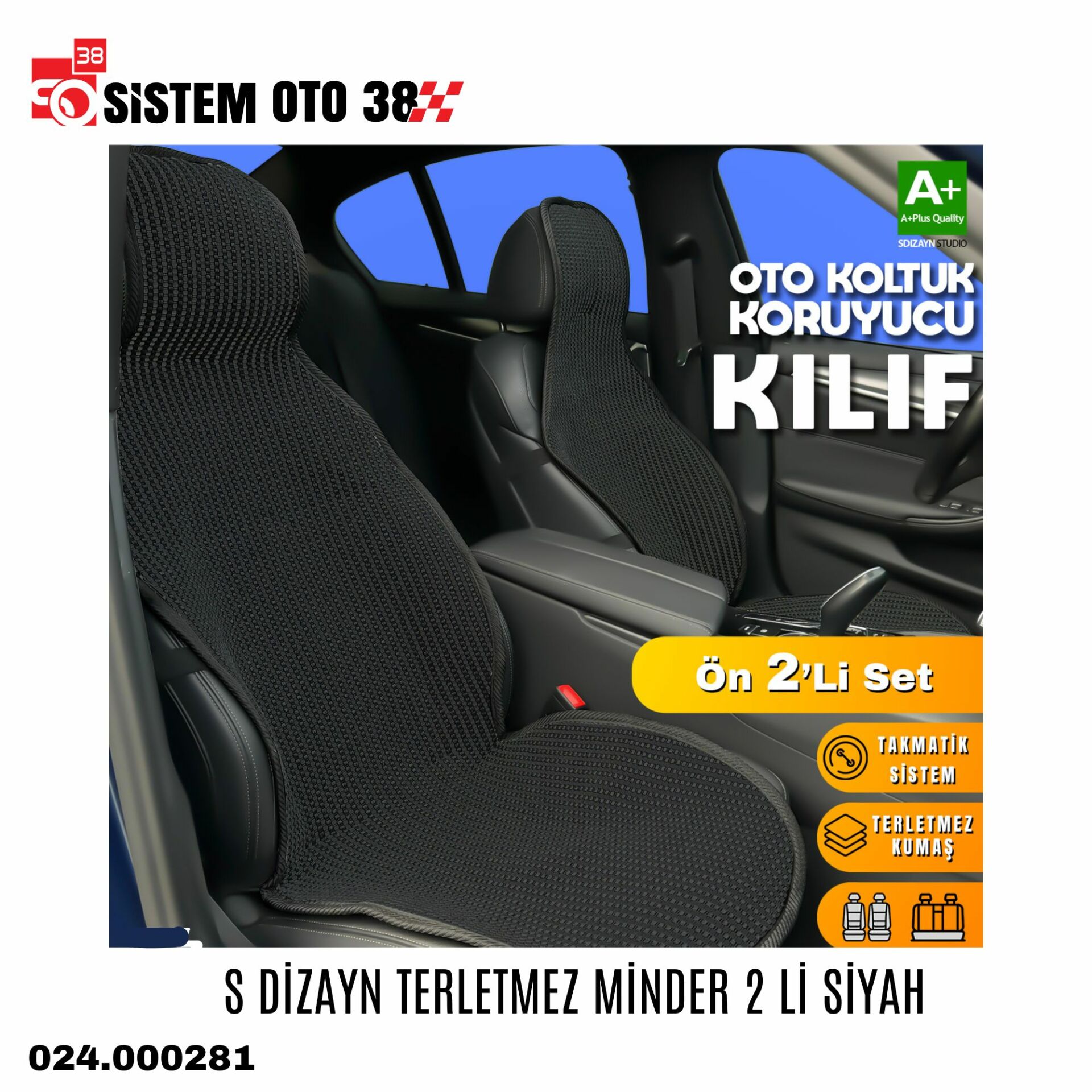 S DİZAYN TERLETMEZ MİNDER 2 Lİ SİYAH |  | KOLTUK KILIF VE MİNDER