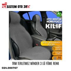 TRM TERLETMEZ MİNDER 3 LÜ FÜME RENK |  | KOLTUK KILIF VE MİNDER