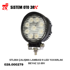STL004 ÇALIŞMA LAMBASI 9 LED YUVARLAK BEYAZ 12-30V |  | LED AYDINLATMA GRUBU