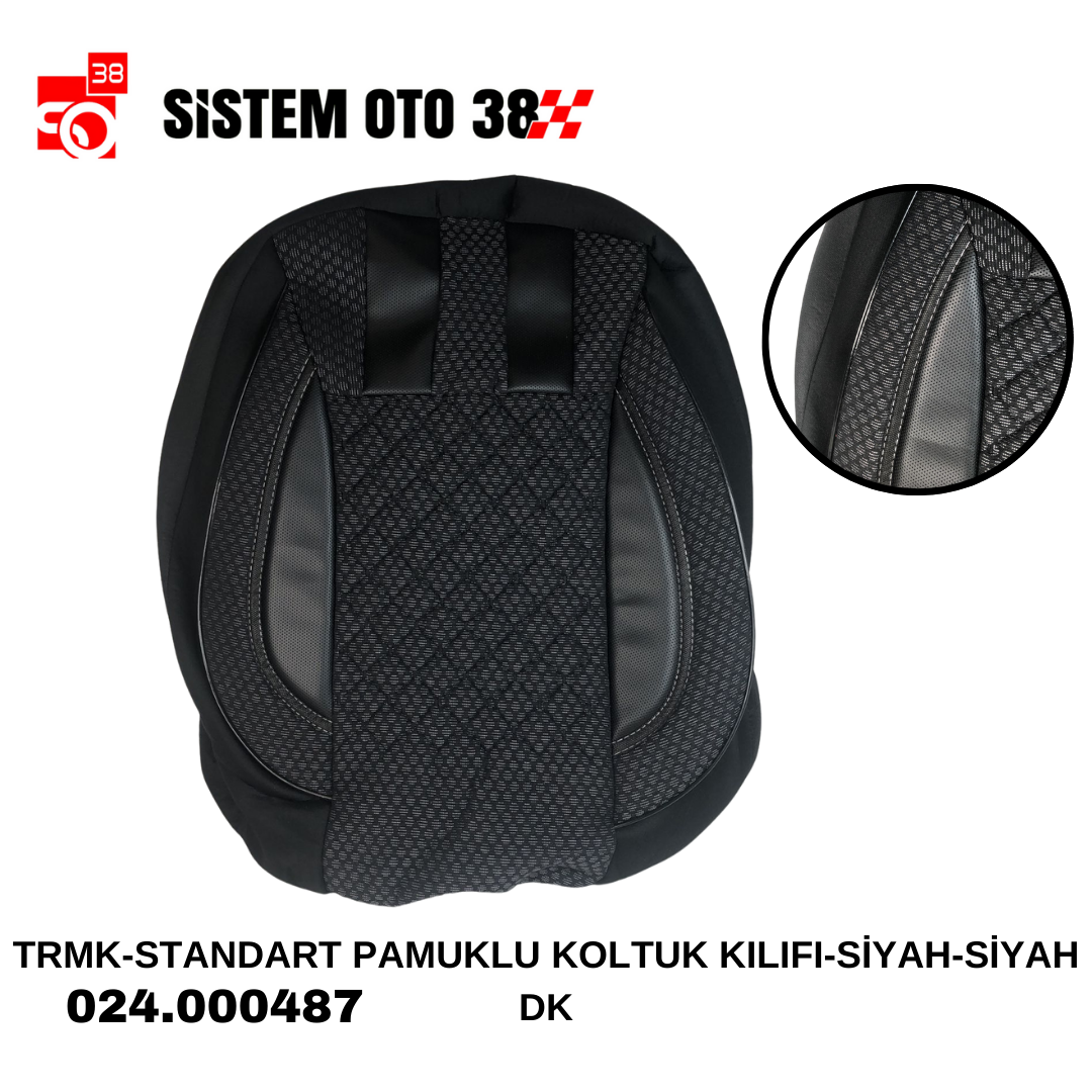 TRMK-STANDART PAMUKLU KOLTUK KILIFI-SİYAH-SİYAH DK |  | KOLTUK KILIF VE MİNDER