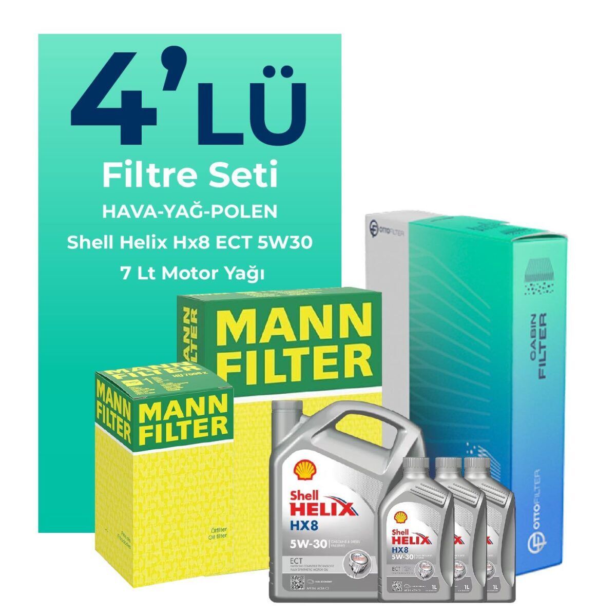 Amarok 2.0 Dizel Filtre Bakım Seti Shell Motor Yağlı (2010-2017) 4 Lü