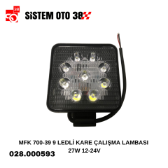 MFK 700-39 9 LEDLİ KARE ÇALIŞMA LAMBASI 27W 12-24V |  | LED AYDINLATMA GRUBU