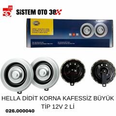 HELLA DİDİT KORNA KAFESSİZ BÜYÜK TİP 12V 2 Lİ |  | KORNALAR