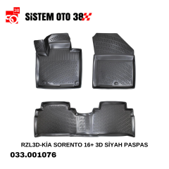RZL3D-KİA SORENTO 16+ 3D SİYAH PASPAS |  | 3D PASPASLAR