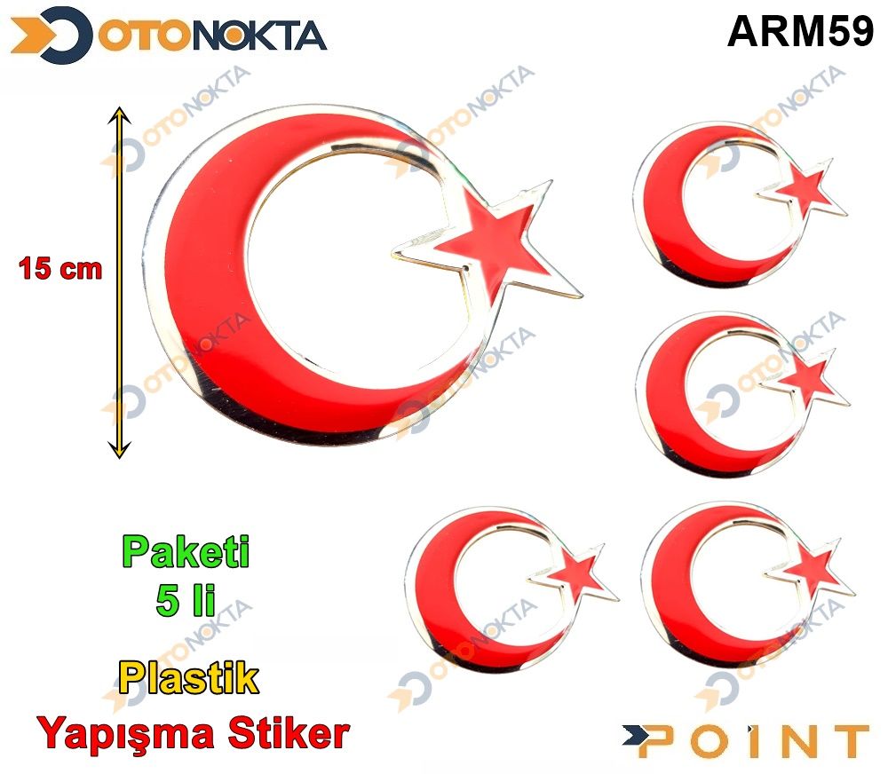 ARMA STICKER YAPISMA BUYUK BOY BAYRAK 5 LI