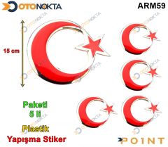 ARMA STICKER YAPISMA BUYUK BOY BAYRAK 5 LI