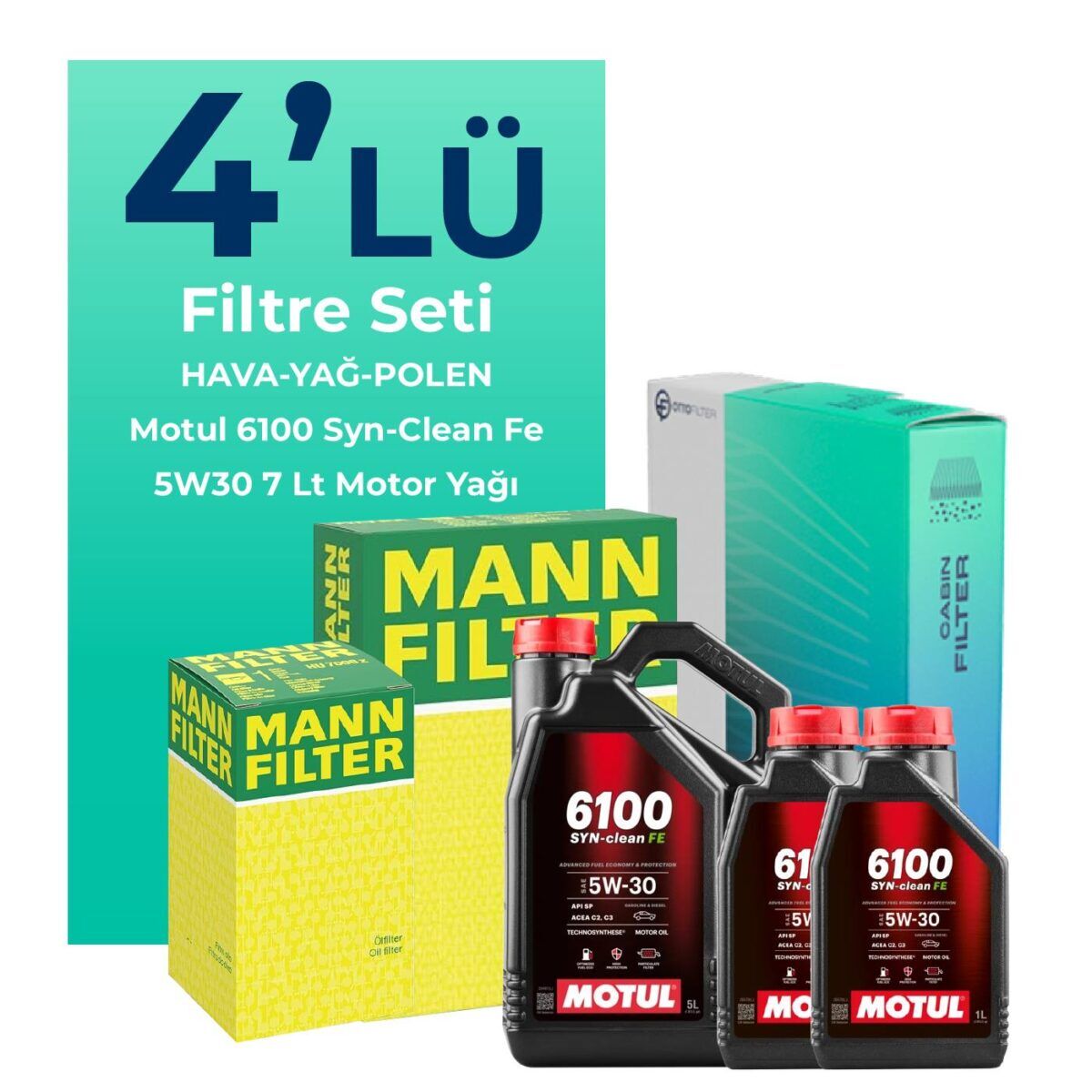 Amarok 2.0 Dizel Filtre Bakım Seti Motul Motor Yağlı (2010-2017) 4 Lü