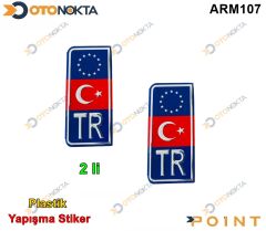 ARMA STICKER PLAKA TR KIRMIZI MAVI