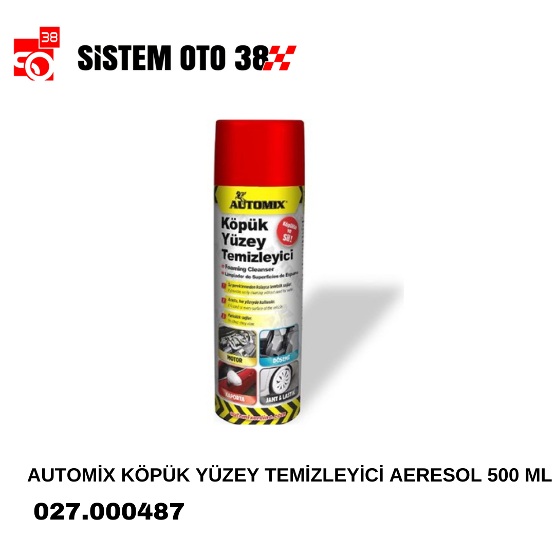 AUTOMİX KÖPÜK YÜZEY TEMİZLEYİCİ AERESOL 500 ML |  | KOZMETİK GRUBU